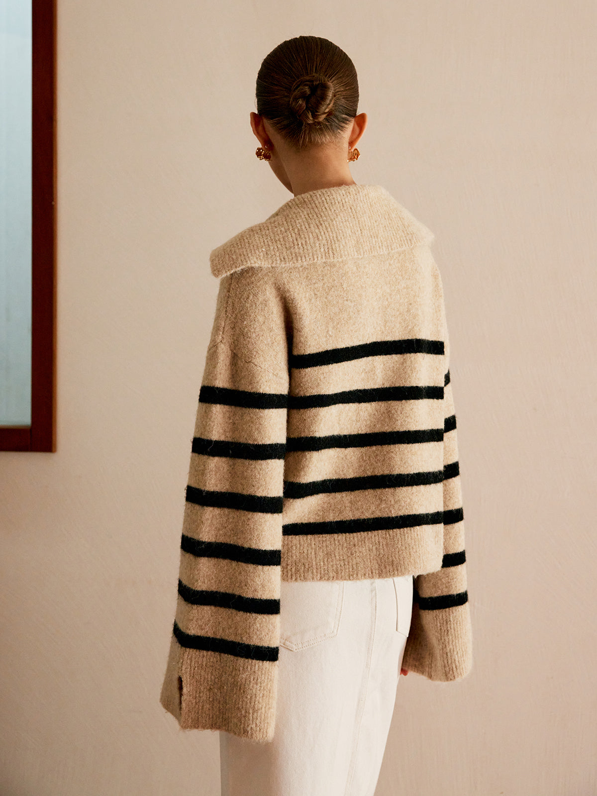 Large Stripe Knit Sweater for Women
