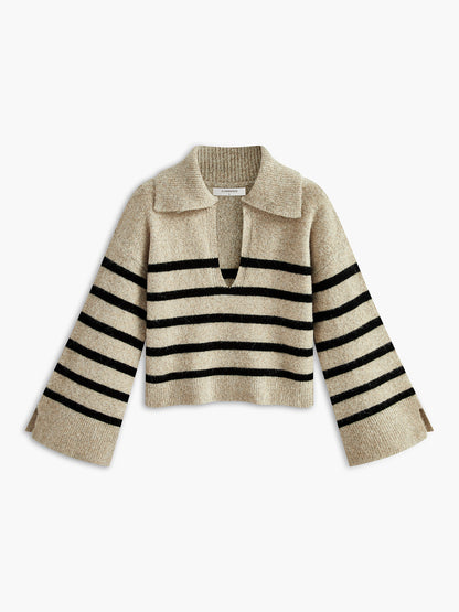 Large Stripe Knit Sweater for Women