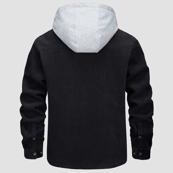 Men's Quilted Hoodie Jacket with Fleece Lining
