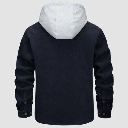 Men's Quilted Hoodie Jacket with Fleece Lining