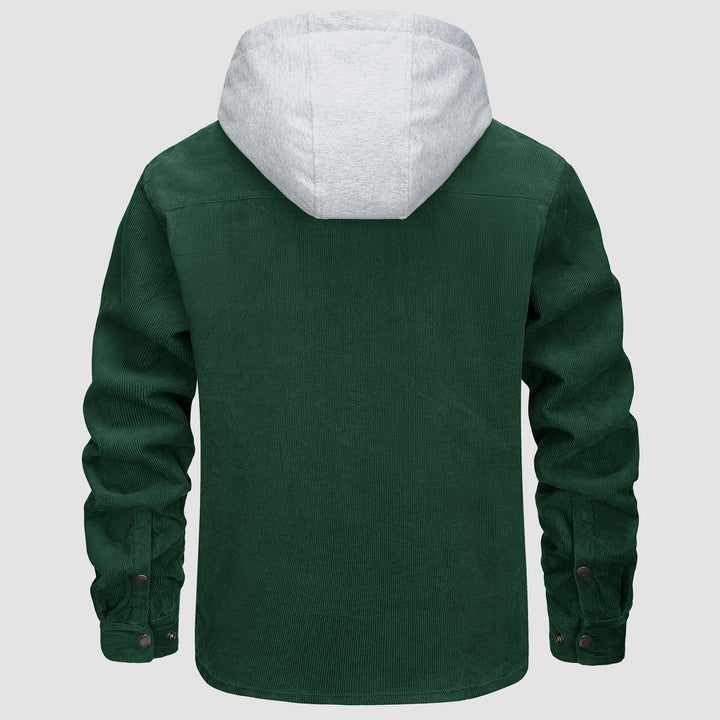 Men's Quilted Hoodie Jacket with Fleece Lining