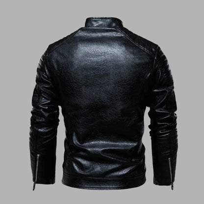 Quilted Zipper Biker Leather Jacket