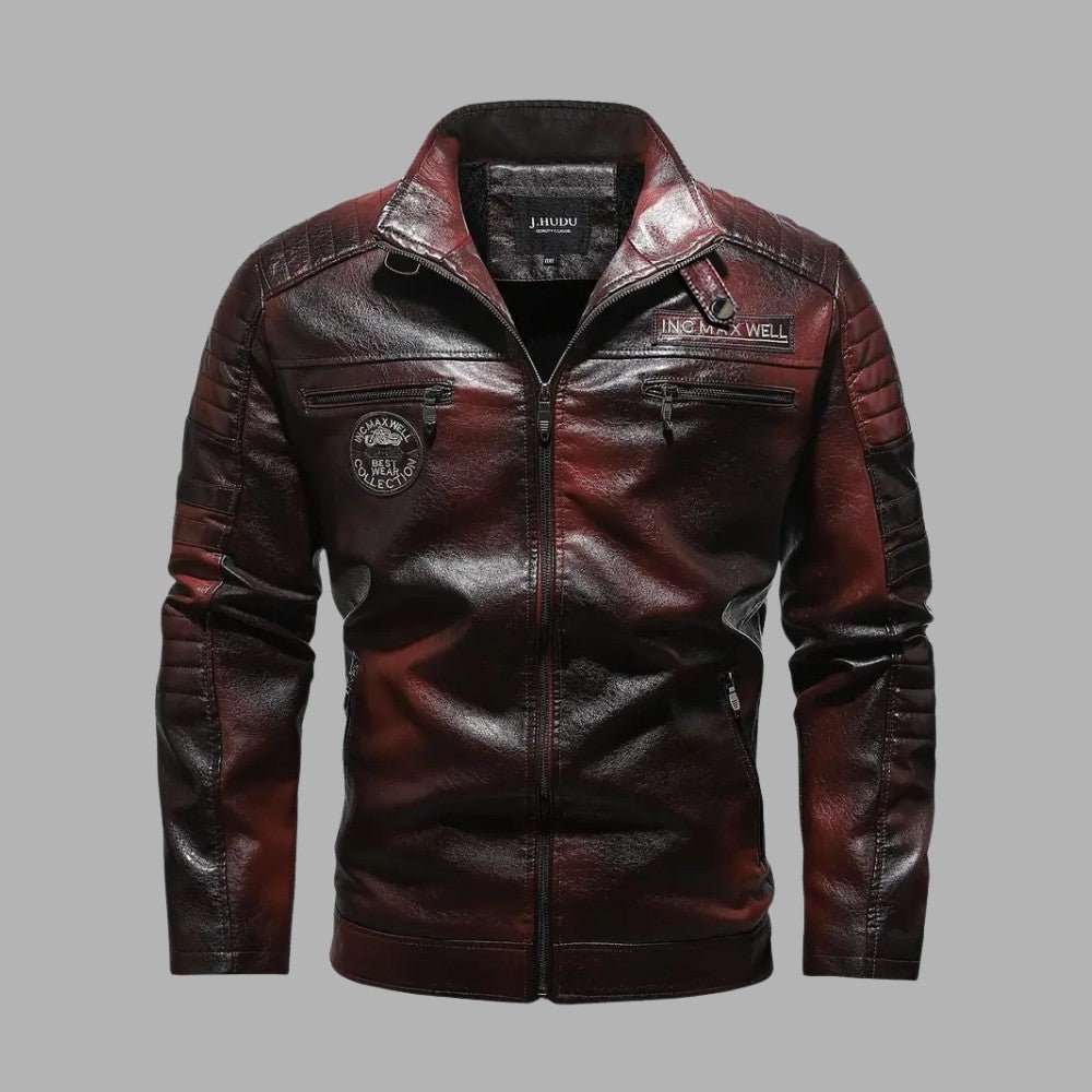 Quilted Zipper Biker Leather Jacket