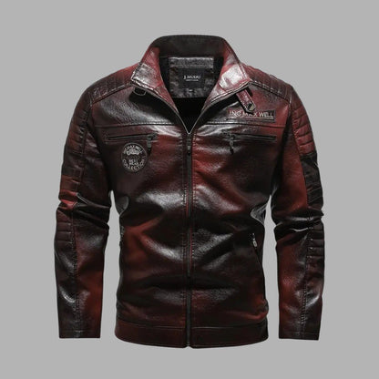Quilted Zipper Biker Leather Jacket