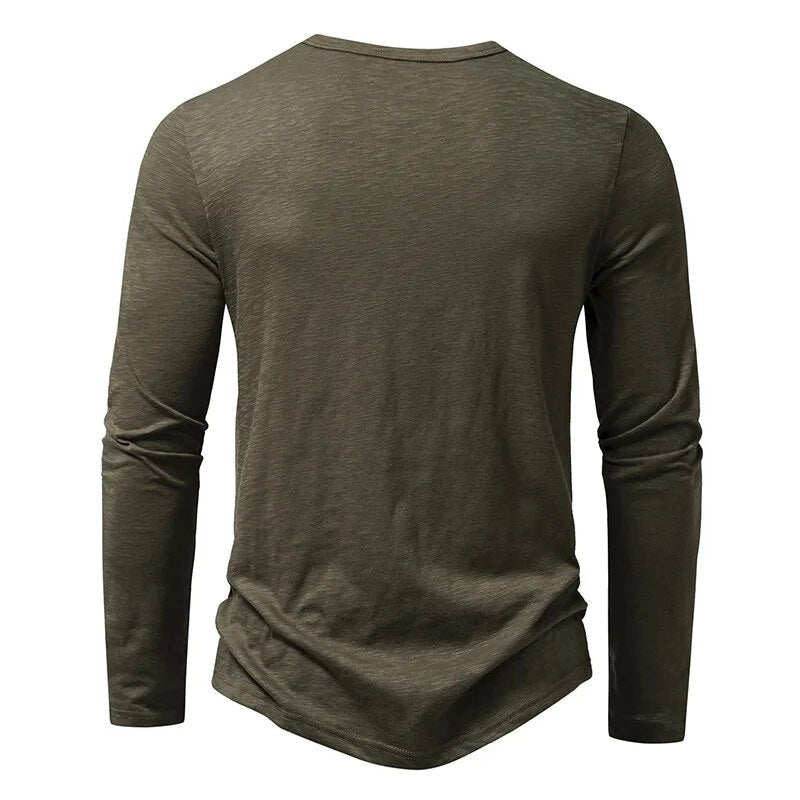 Paige | Slim Fit Cotton Henley Shirt