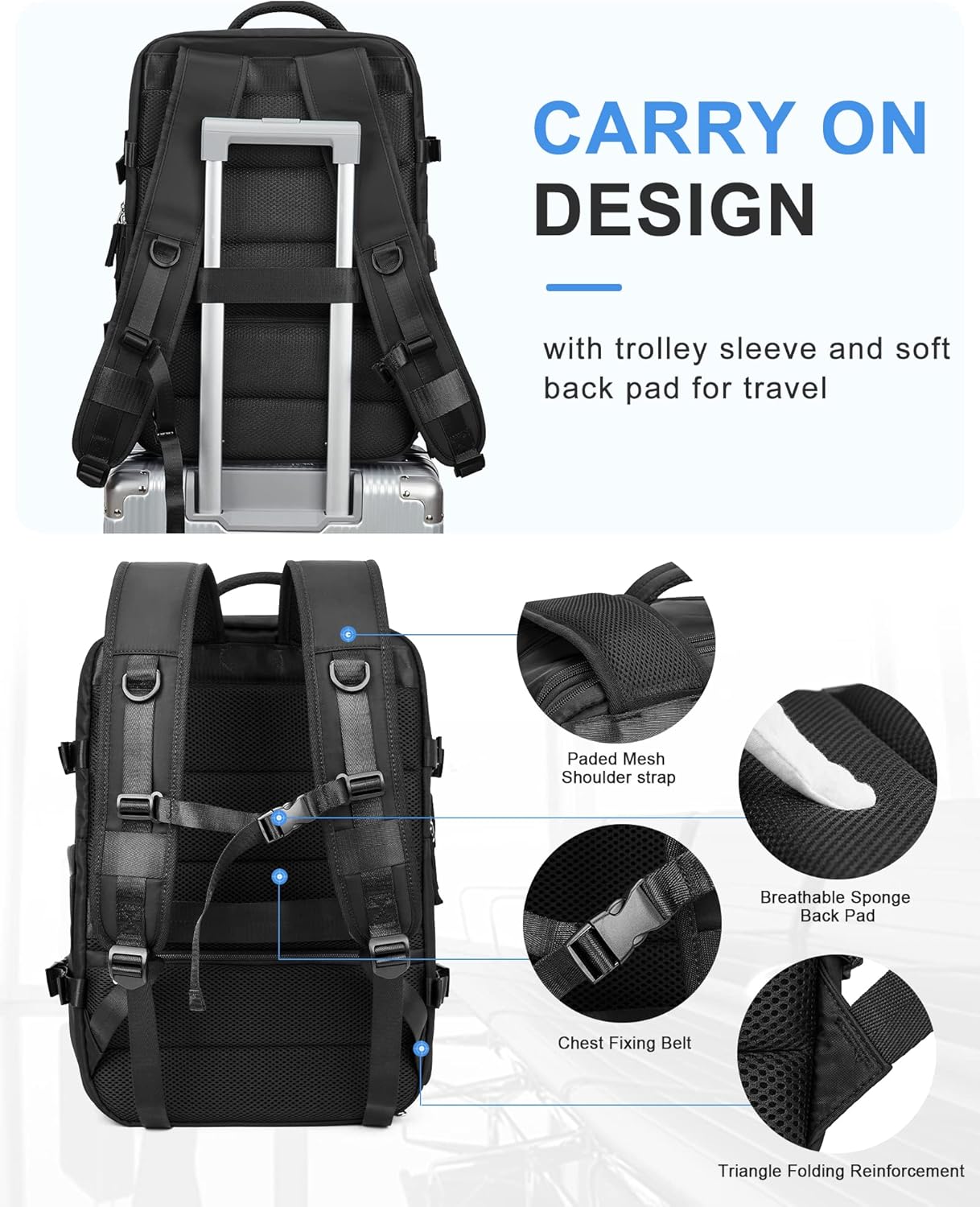 Spacious Laptop Backpack with Padded Adjustable Strap