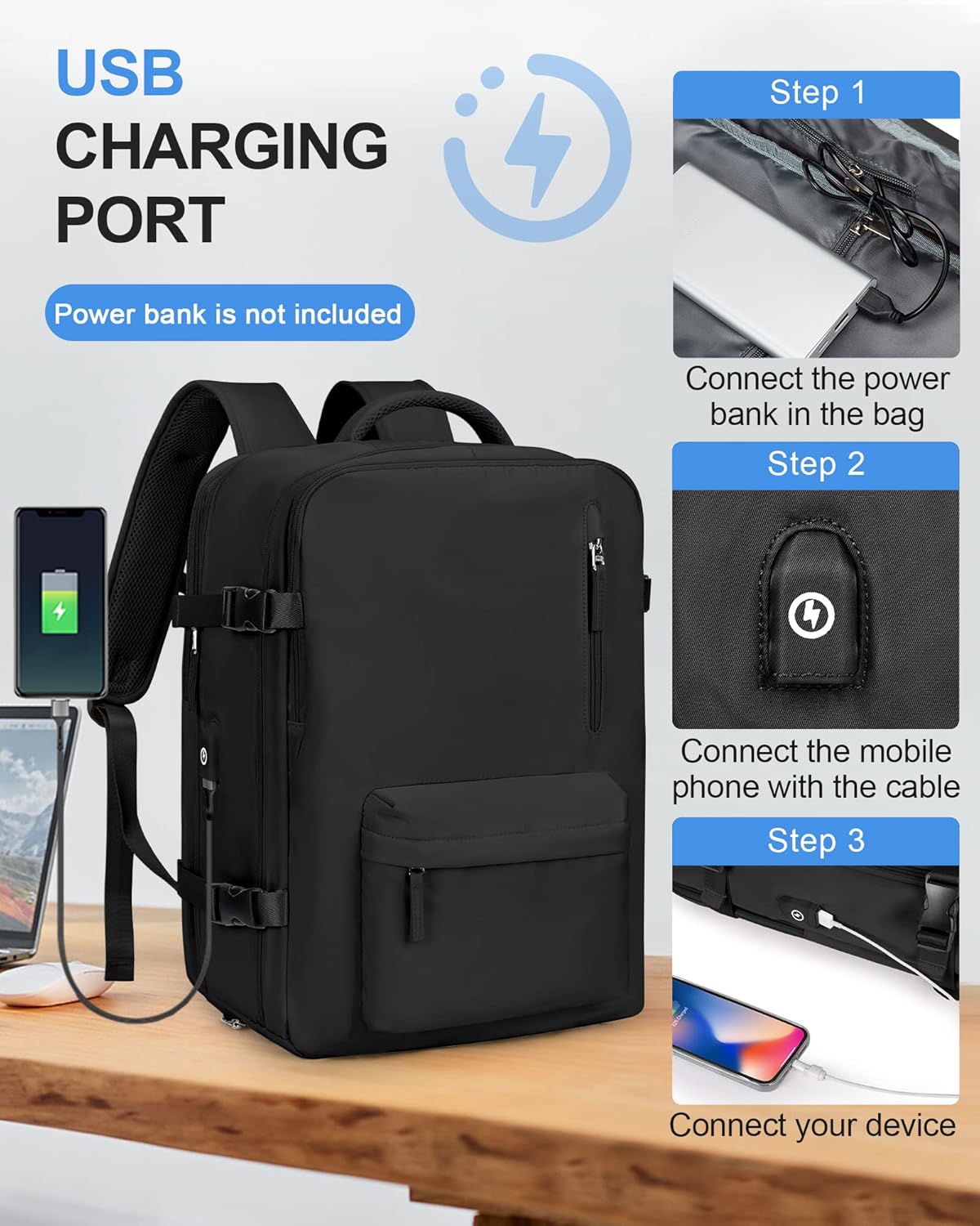 Spacious Laptop Backpack with Padded Adjustable Strap
