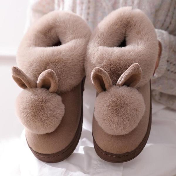 Cute Rabbit Fuzzy Slippers