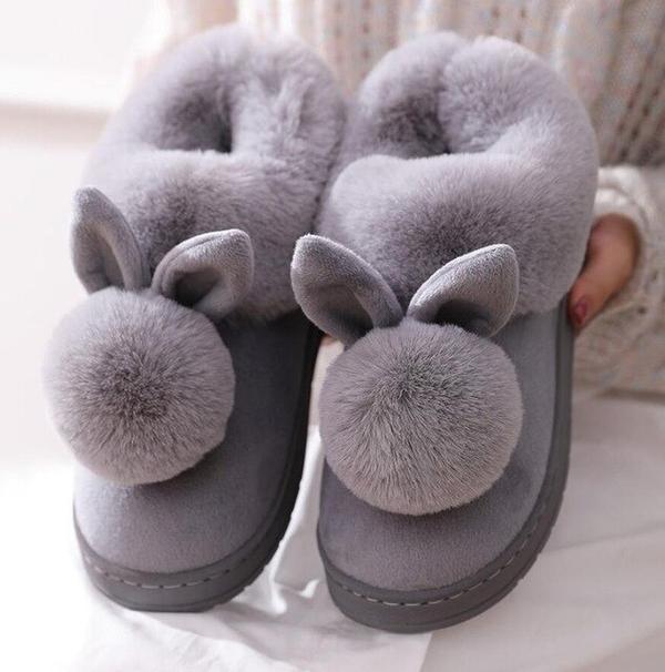Cute Rabbit Fuzzy Slippers