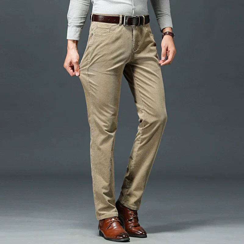 Men's Regular Fit Office Trousers Classic Style Comfortable - OutfitLondon