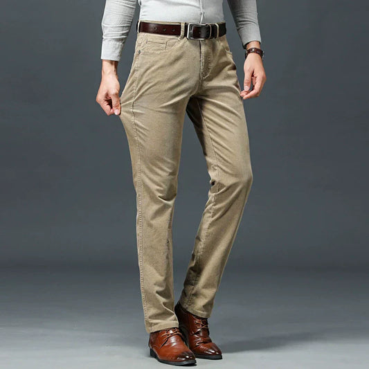 Men's Regular Fit Office Trousers Classic Style Comfortable - OutfitLondon