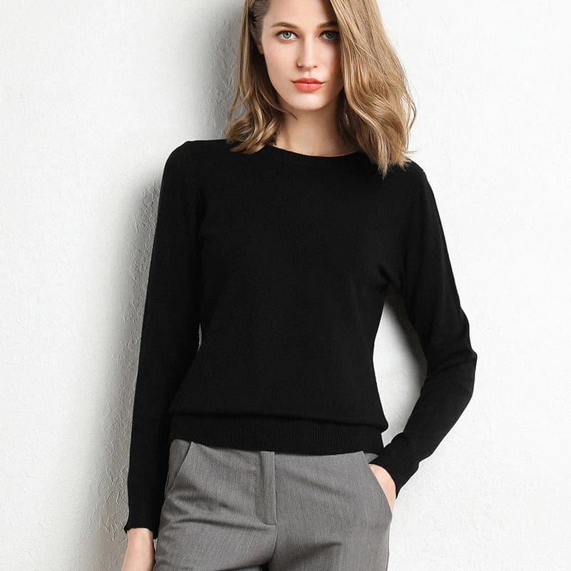 Soft Crew Neck Cashmere Sweater - OutfitLondon