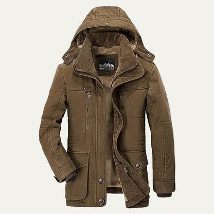 Men's Removable Fleece Lined Cold Weather Parka Coat