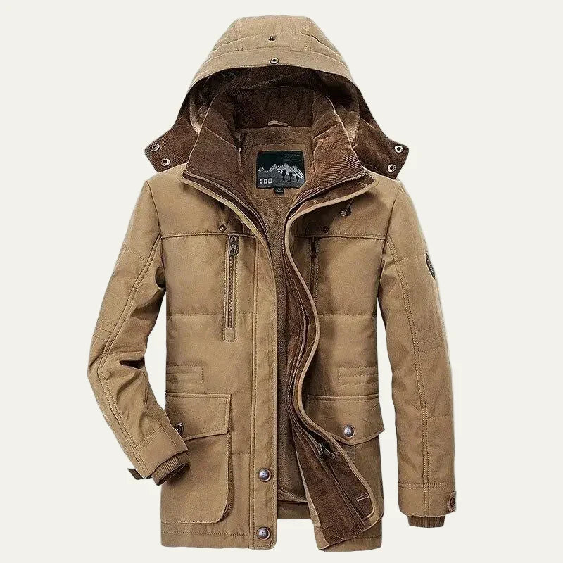 Men's Removable Fleece Lined Cold Weather Parka Coat