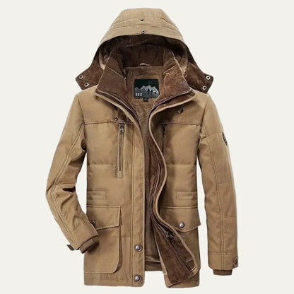 Men's Removable Fleece Lined Cold Weather Parka Coat