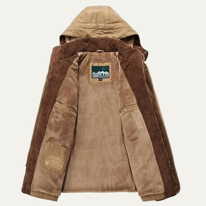 Men's Removable Fleece Lined Cold Weather Parka Coat