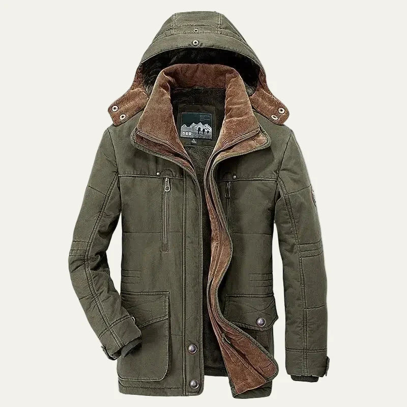 Men's Removable Fleece Lined Cold Weather Parka Coat