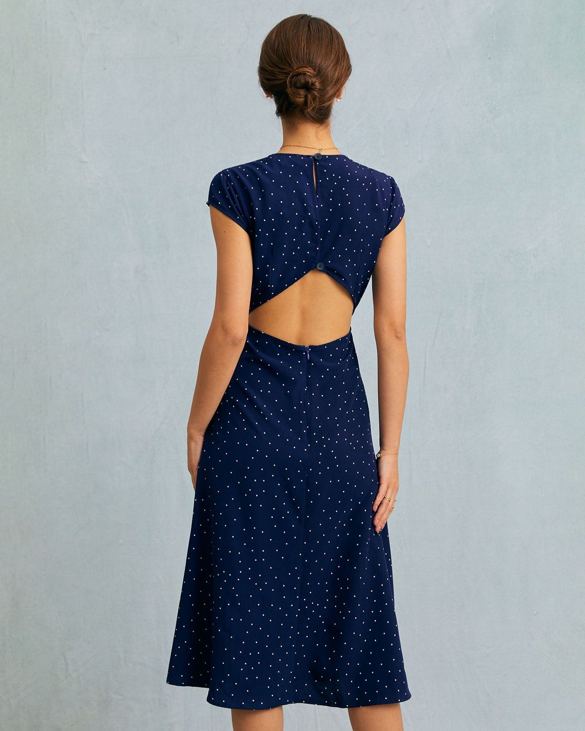Patricia | Fitted Cutout Polka Dot Summer Dress