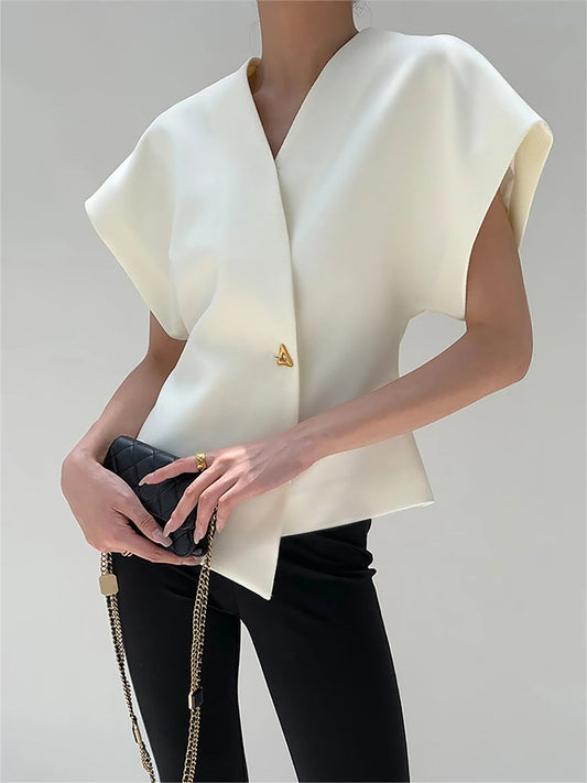 Comfy V Neck Casual Women's Blouse - OutfitLondon