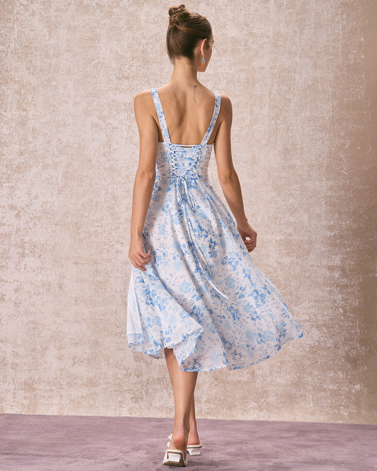 Payton | Ruched Fit Sleeveless Square Neck Summer Dress