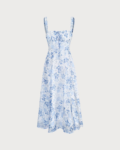 Payton | Ruched Fit Sleeveless Square Neck Summer Dress