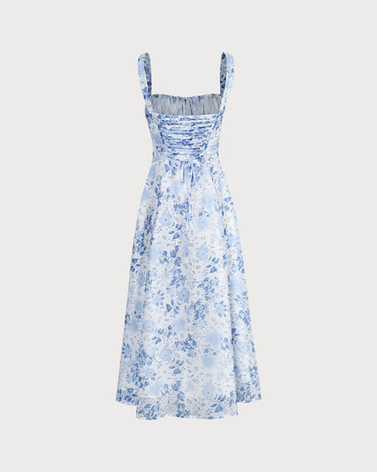 Payton | Ruched Fit Sleeveless Square Neck Summer Dress