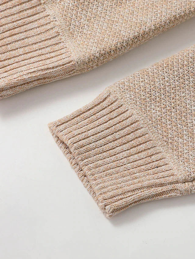 Men's Cozy Ribbed Crew Neck Sweater Cardigan