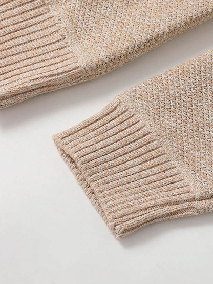 Men's Cozy Ribbed Crew Neck Sweater Cardigan