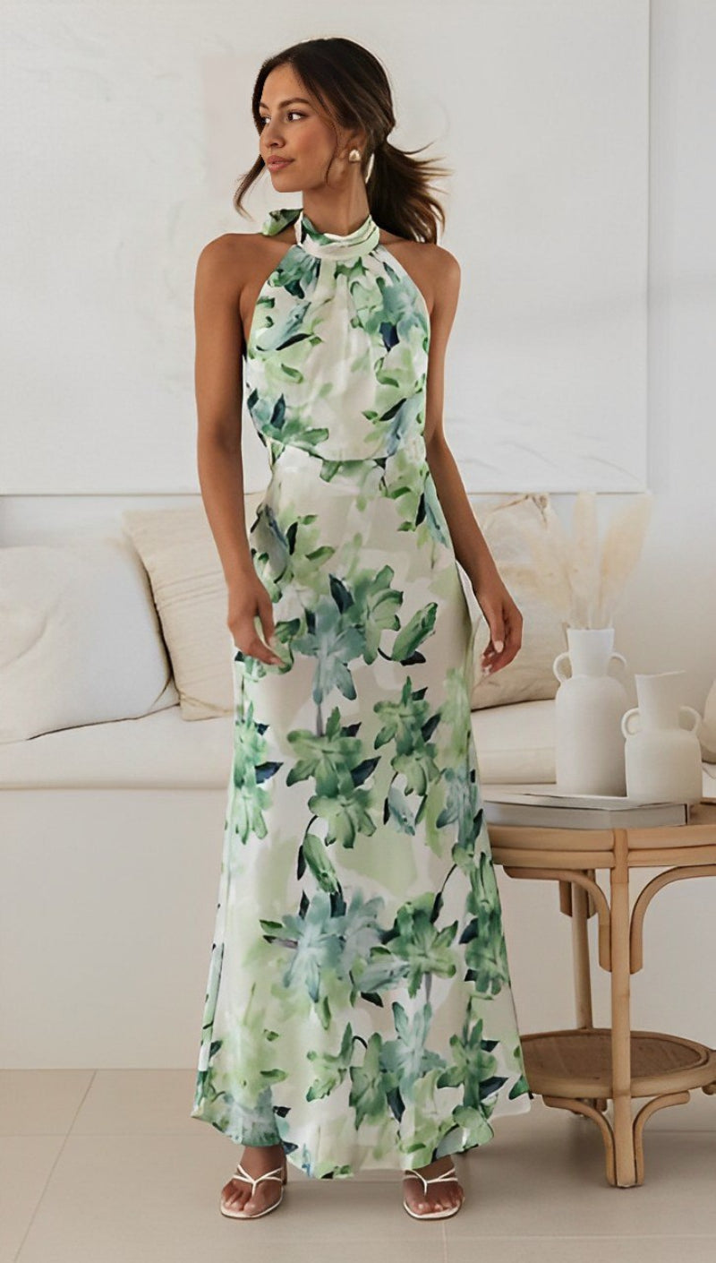 Elegant High Neck Sundress for Ladies