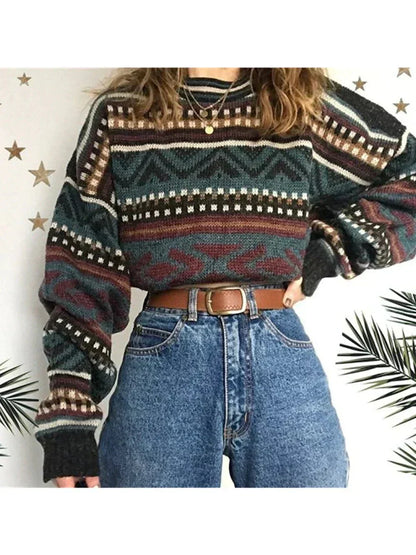 Warm Geometric Patterned Winter Sweater