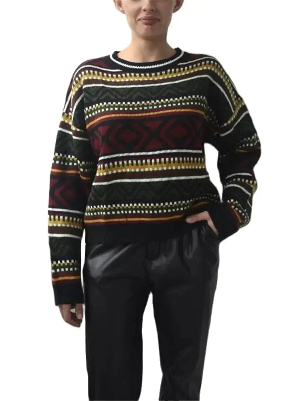 Warm Geometric Patterned Winter Sweater