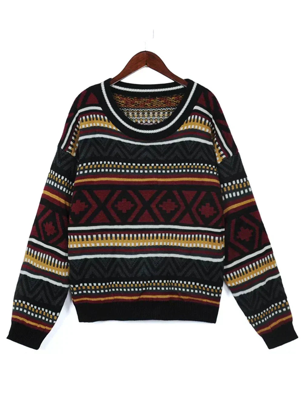 Warm Geometric Patterned Winter Sweater