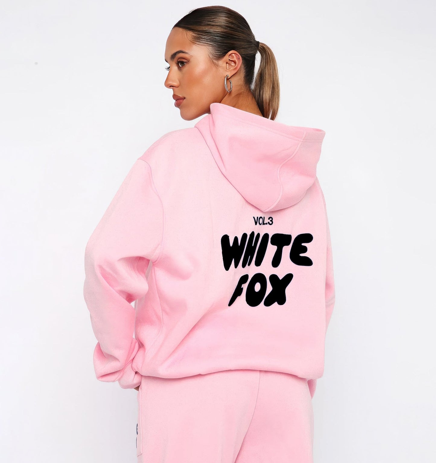 Women's Two-Piece Tracksuit Hoodie And Pants Set White