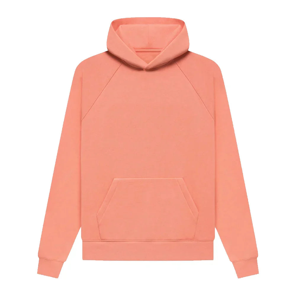 Mens Peach Fleece Hoodie Ultra Soft Adjustable Kangaroo Pocket - OutfitLondon