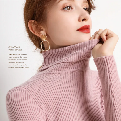 Warm Cozy Cashmere Turtleneck Sweater