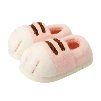Cozy Faux Fur Cat Paw Slippers for Men Women