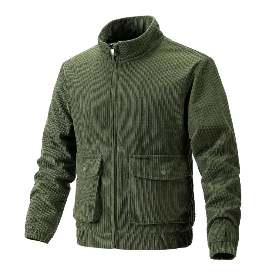 Rugged Mens Corduroy Coat with Pockets