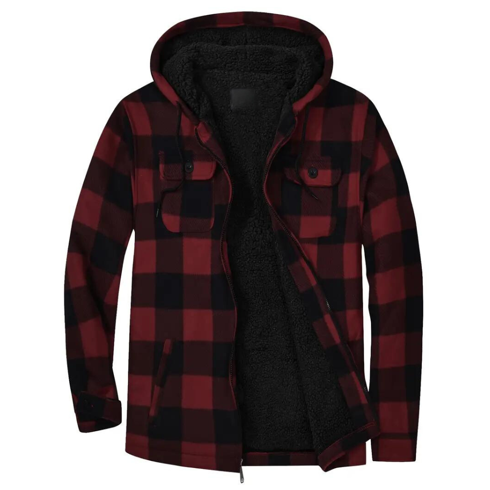 Classic Hooded Flannel Men's Jacket