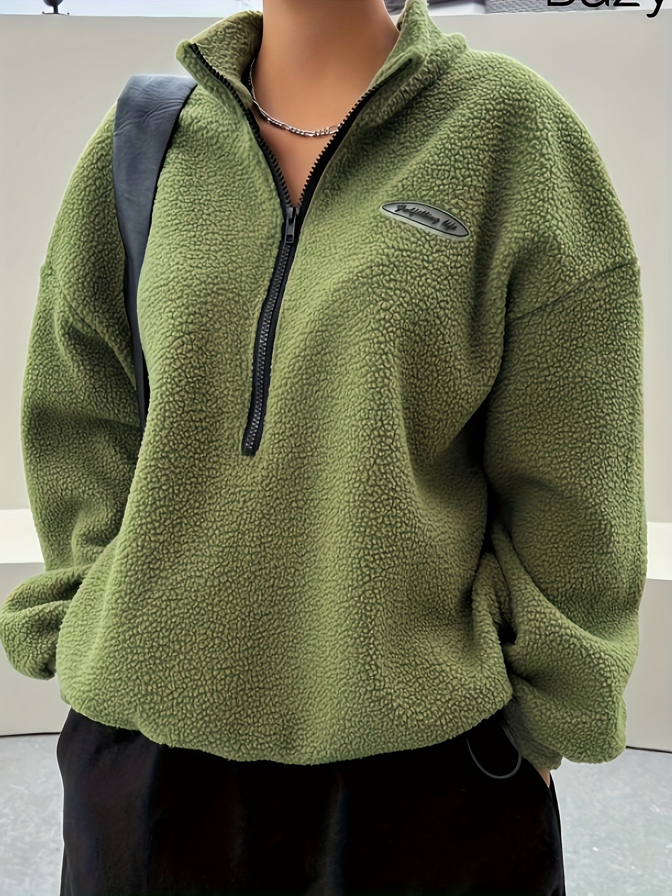 Simple Crew Neck Fleece Pullover – Nina