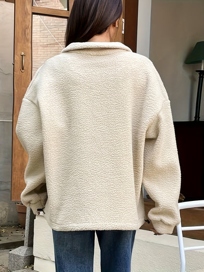 Simple Crew Neck Fleece Pullover – Nina