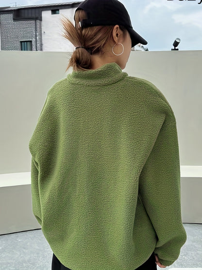 Simple Crew Neck Fleece Pullover – Nina