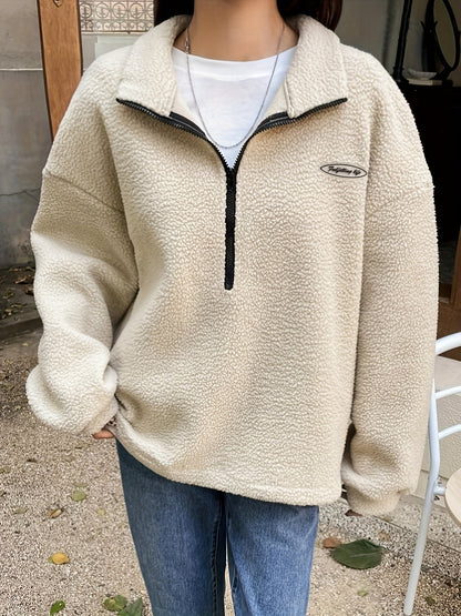 Simple Crew Neck Fleece Pullover – Nina