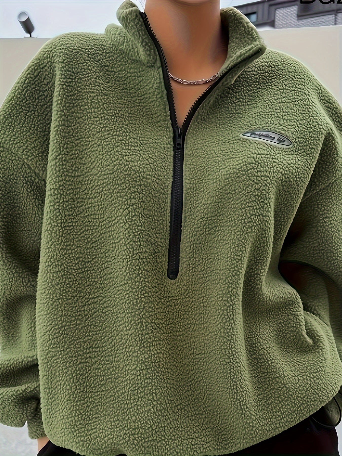 Simple Crew Neck Fleece Pullover – Nina