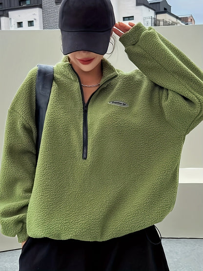 Simple Crew Neck Fleece Pullover – Nina