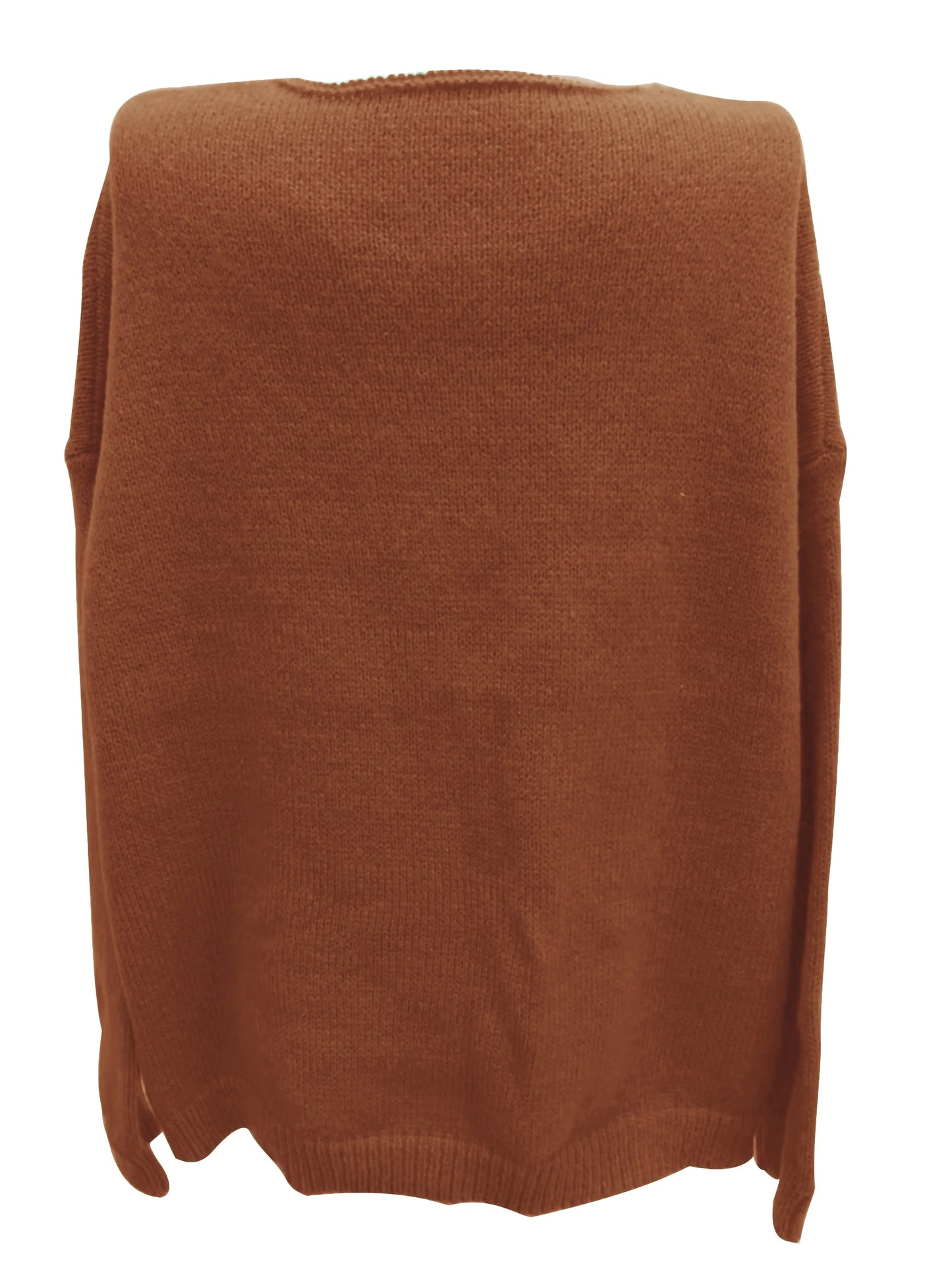 Relaxed Fit V-Neck Sweater for Full Figure Women