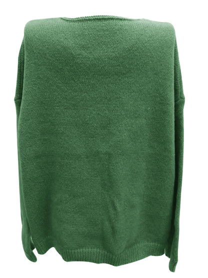 Relaxed Fit V-Neck Sweater for Full Figure Women