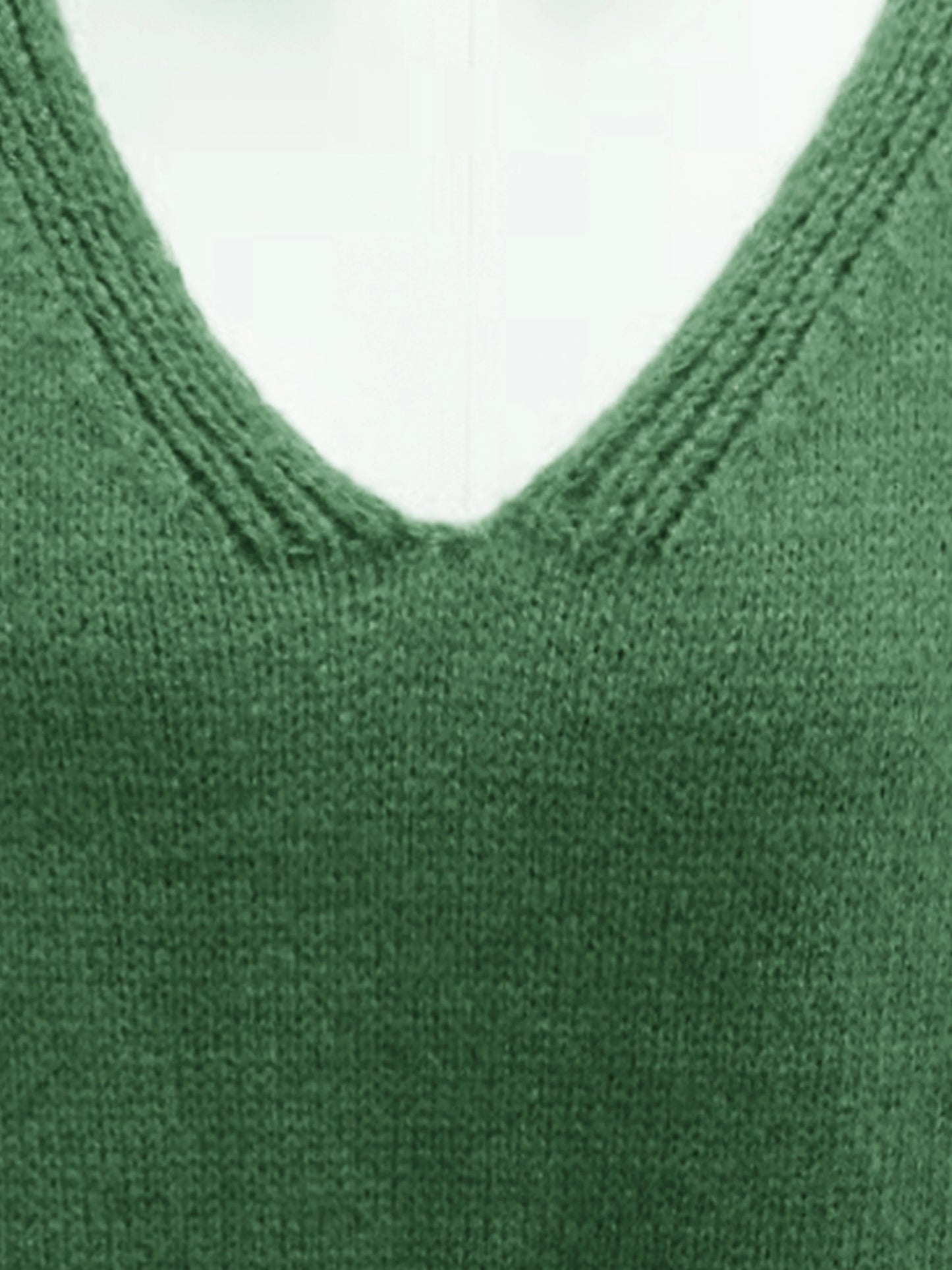 Relaxed Fit V-Neck Sweater for Full Figure Women