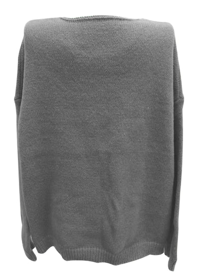 Relaxed Fit V-Neck Sweater for Full Figure Women