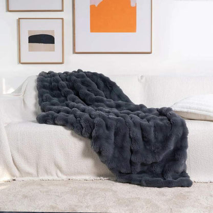 Soft Faux Fur Heavy Throw Blanket