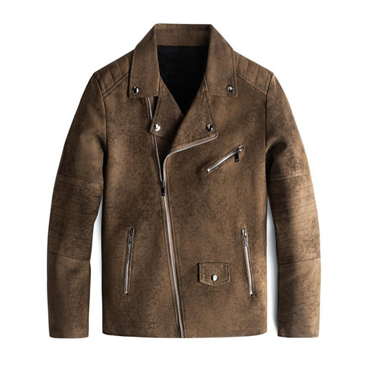 Stylish Vegan Leather Slim Biker Jacket for Men - OutfitLondon